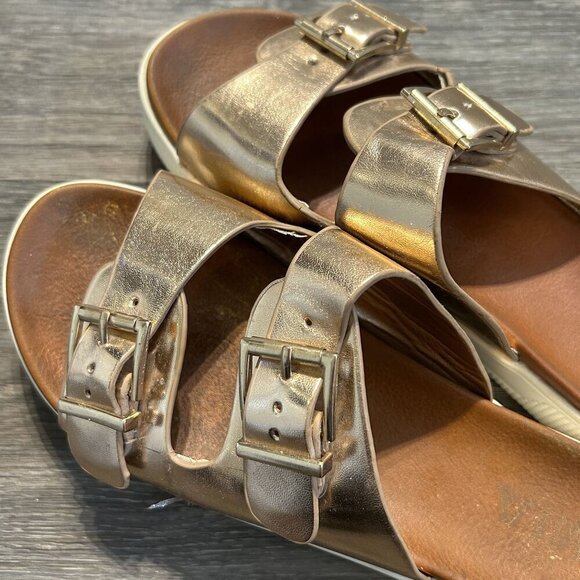 Mia Sandals Size 8 Venessa Rose Gold Platform Buckle Comfortable Slide Mule - Picture 10 of 11